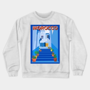 Morocco Travel Poster Crewneck Sweatshirt